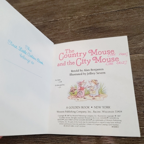 Rare Vintage 80s The Country Mouse and the City Mouse Little Golden Book - Picture 7 of 9